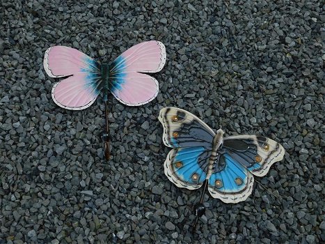 Set van 2 kapstok vlinders ,blauw & roze , vlinder,kapstok - 1