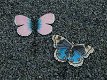 Set van 2 kapstok vlinders ,blauw & roze , vlinder,kapstok - 1 - Thumbnail