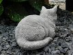 Stenen beeld van een poes , kat, zwaar tuinbeeld - 3 - Thumbnail