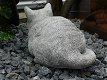 Stenen beeld van een poes , kat, zwaar tuinbeeld - 4 - Thumbnail
