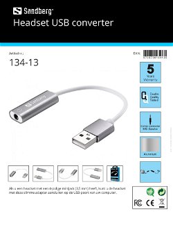 Headset USB converter aansluiten headset op USB poort pc