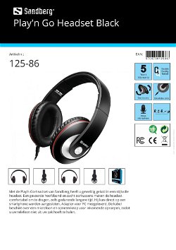 Play'n Go Headset Black geweldig geluid stijlvolle headset