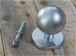 Vaste deurknop in geborsteld nikkel , deurknop ,knop - 1 - Thumbnail