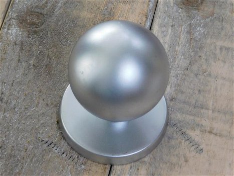 Vaste deurknop in geborsteld nikkel , deurknop ,knop - 3