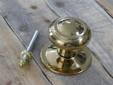 Vaste ronde knop - messing , deurknop - 3
