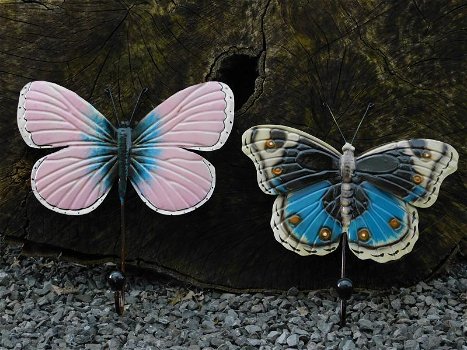 Vlinder kapstok blauw - metaal , vlinder , kapstok , kado - 2