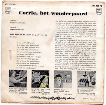 single Minigroove,Corrie het wonderpaard,1957,May Borghols - 1