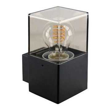 Zwarte wandlamp Zanel, Smoked glas,rechthoekig, led lamp - 2