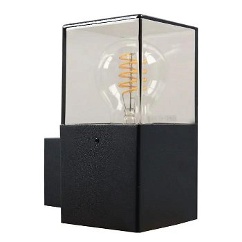Zwarte wandlamp Zanel, Smoked glas,rechthoekig, led lamp - 3