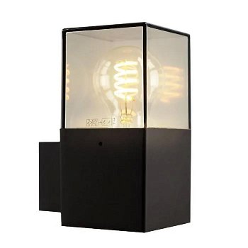 Zwarte wandlamp Zanel, Smoked glas,rechthoekig, led lamp - 4