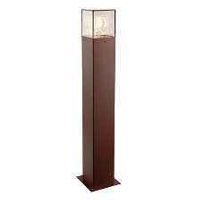 Roest kleurige staande buitenlamp, lantaarn, smoked glas