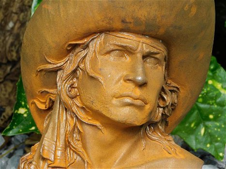beeld van een Cowboy, gietijzer,gedetailleerd , cowboy - 0