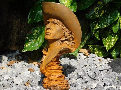 beeld van een Cowboy, gietijzer,gedetailleerd , cowboy - 6