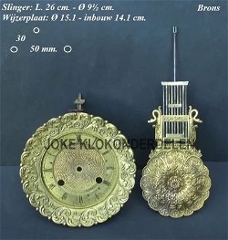 = Slinger met wijzerplaat kolompendule =32716