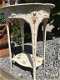 Een gietijzeren tafel, wit, art nouveau , bloem , - 6 - Thumbnail