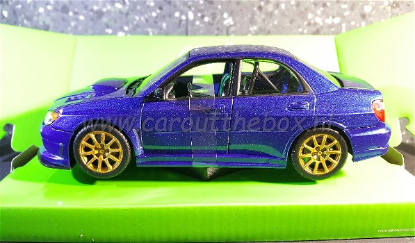 Subaru Impreza WRX STI blauw 1:24 Welly - 0