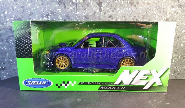 Subaru Impreza WRX STI blauw 1:24 Welly - 2