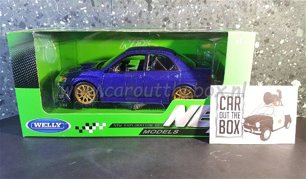 Subaru Impreza WRX STI blauw 1:24 Welly - 4