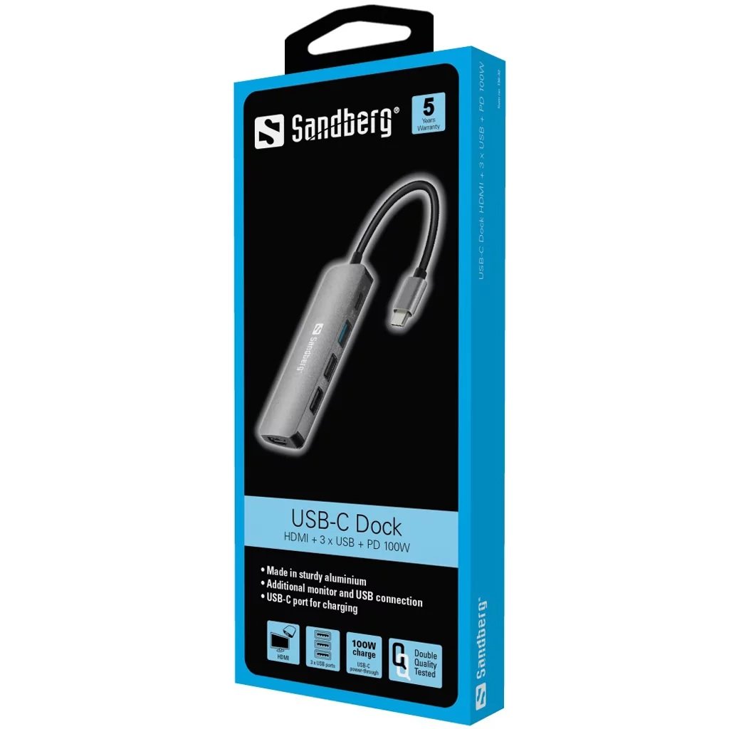 USB-C Dock HDMI + 3x USB + PD 100W Mini Dock - Afbeelding 5