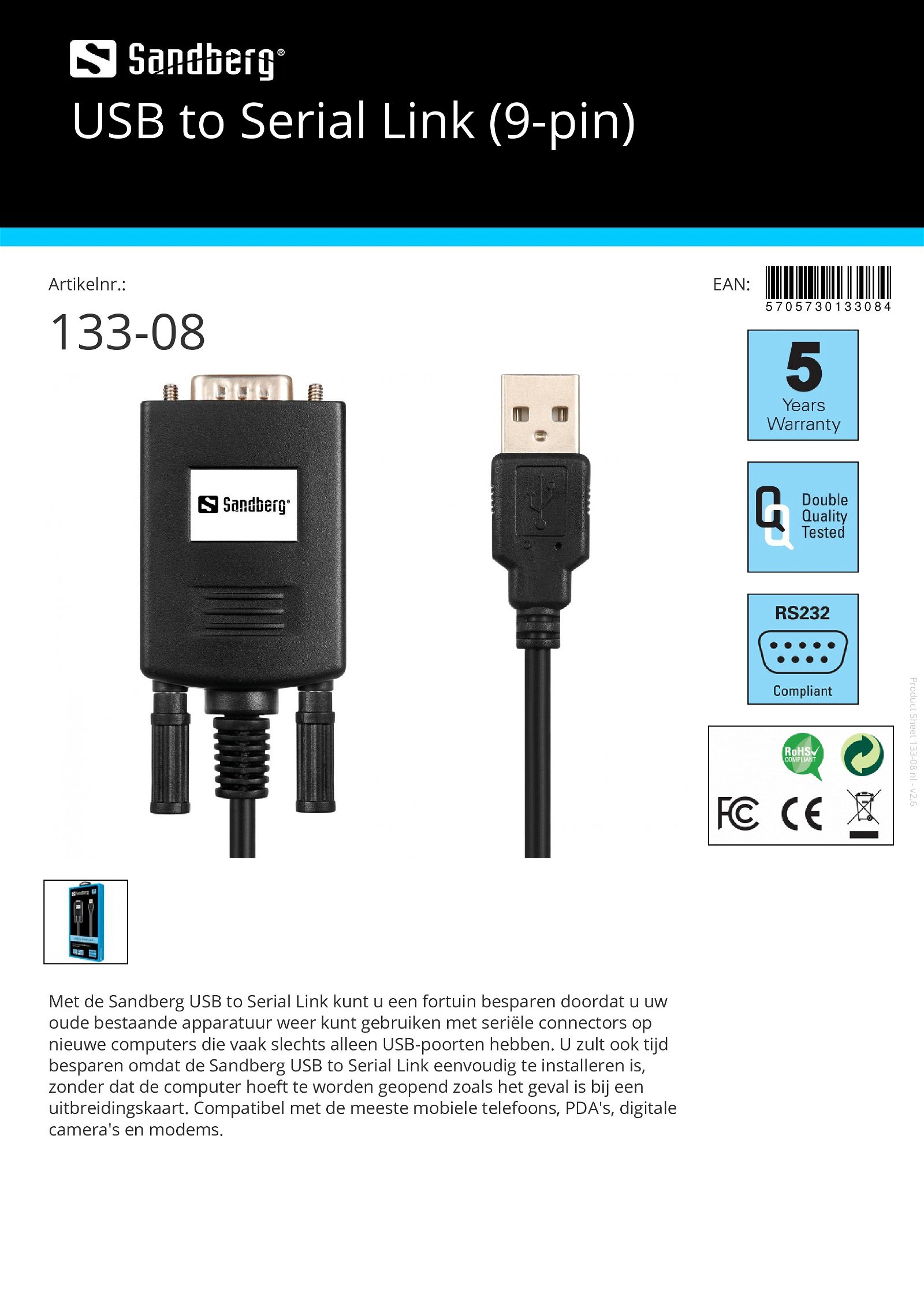 USB tot Serieel Link aansluiting voor oude pc naar nieuwe pc - nr. 1