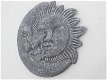 Reliëf wandplaat steen zon en de maan gietsteen, grijs - 5 - Thumbnail