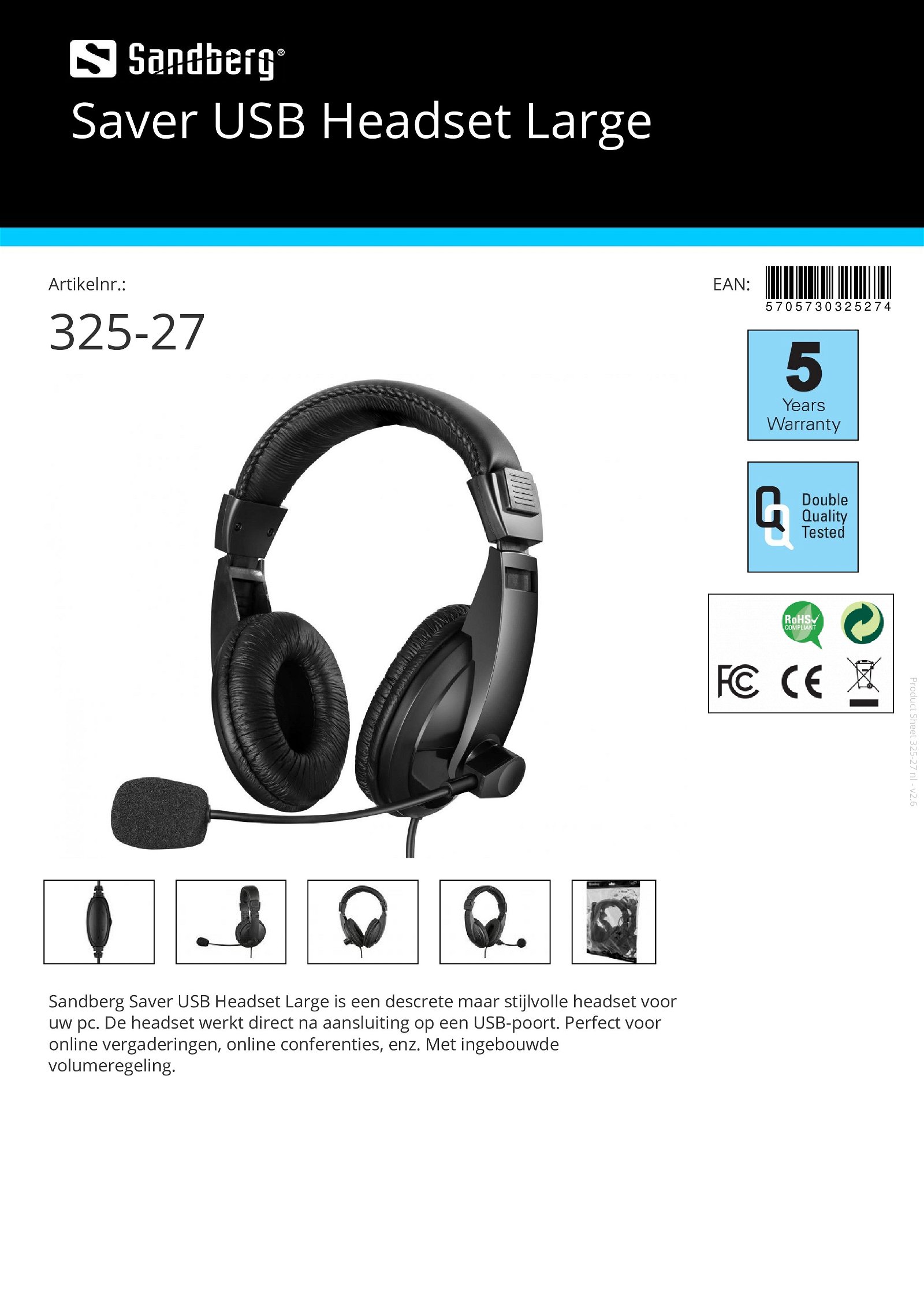 Saver USB Headset Large - nr. 1
