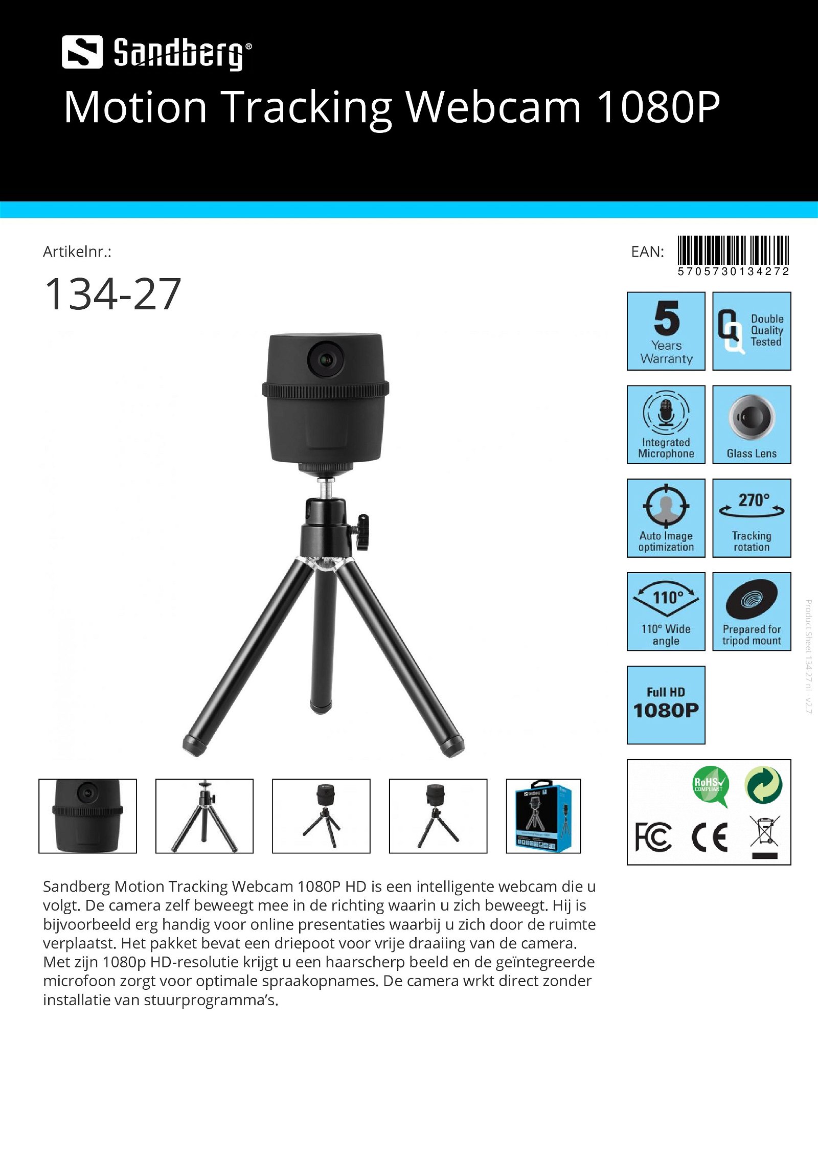 Motion Tracking Webcam 1080P HD is een intelligente webcam die u volgt - nr. 1