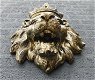 Leeuwenkop met kroon , goud zwart , Polystone - 5 - Thumbnail