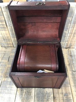 Prachtige koloniaal houten kistje met fraai beslag, kist XL - 4