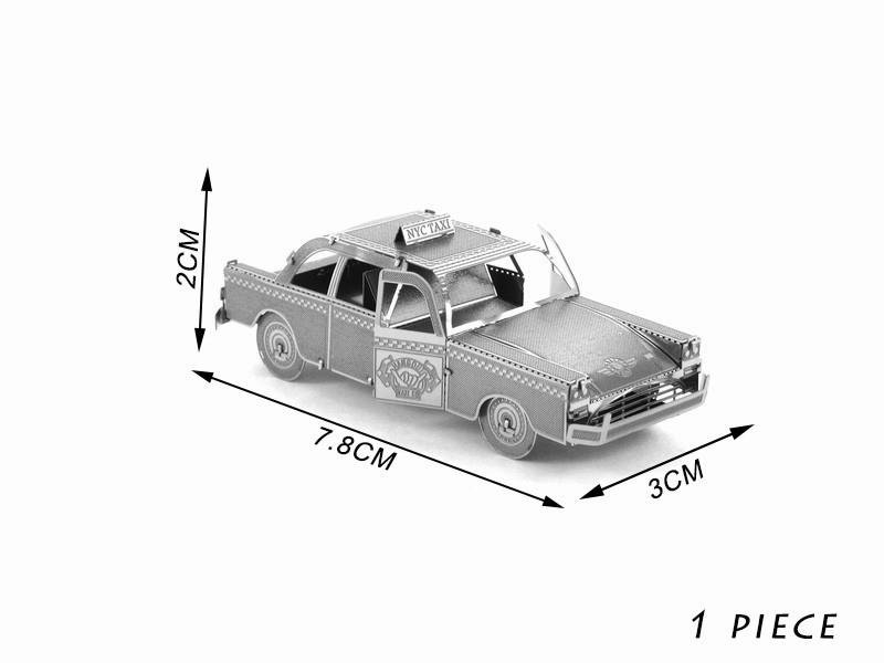 Metalen bouwpakket Taxi auto 3D Laser Cut - Afbeelding 2