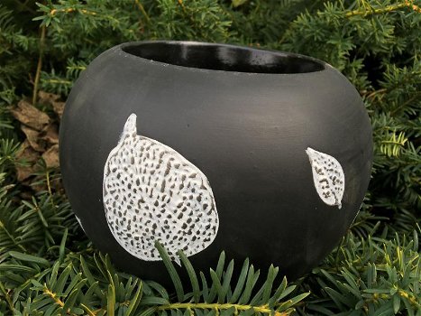Terracotta bloembak zwart, mooi ontwerp , OPRUIMING - 5