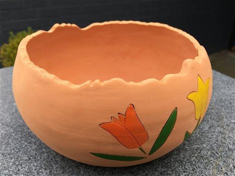 Terracotta bloembak, OPRUIMING , kado , bloempot - 2