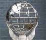 Atlas beeld met wereldbol , marmer, nikkel , XXL , wereldbol - 3 - Thumbnail