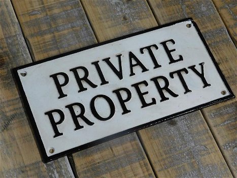 prive terrein , wandbord , Private Property , gietijzer,prive - 3