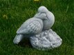 Beeld vogeltjes met nestje , vol steen lief , vogel , tuinbeeld - 3 - Thumbnail