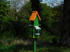 vogelhuis - hout - 180cm , met de hand vervaardigd ,vogel