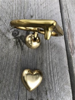 Prachtige messing deurklopper hartvorm , LOVE , liefde - 5