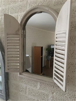 1 Spiegel venster met houten frame in Indische stijl - 7
