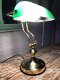 Een prachtige messing-groen glazen banking desk buro lamp - 6 - Thumbnail