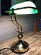 Een prachtige messing-groen glazen banking desk buro lamp - 7 - Thumbnail