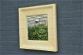 Grote forse spiegel in old-white , rust metalen frame, - 1 - Thumbnail