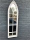 Grote tuin- kerk raam spiegel, houten frame white - 0 - Thumbnail