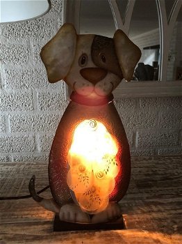 Honden lamp, decoratief, metaal ,hond - 0