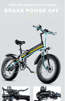 JANOBIKE H20 Electric Bicycle 48V 1000W Motor 9.6Ah Battery - 3