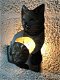 Nachtlamp met afbeelding van een kat, metaal, fraai - 4 - Thumbnail