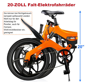 HOMERIC BK5 Electric Bike 20'' Tire 250W Brushless Gear Motor 36V - 6