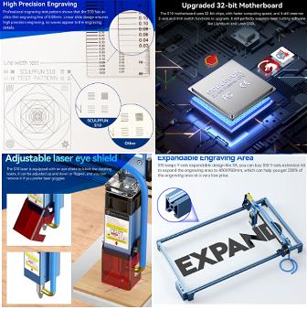 SCULPFUN S10 10W Laser Engraver Cutter, 0.08mm High Precisio - 6