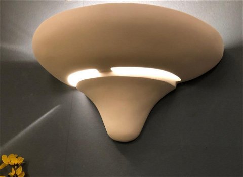 Wandlamp- terracotta steen -wit- W-29 - 2