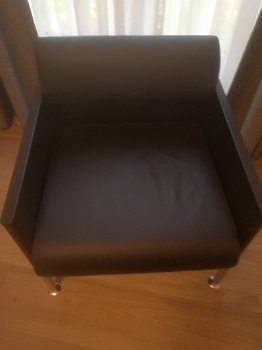 2 fauteuils ROSENTHAL, zwart leer. DESIGN!! Zijn als nieuw! - 3