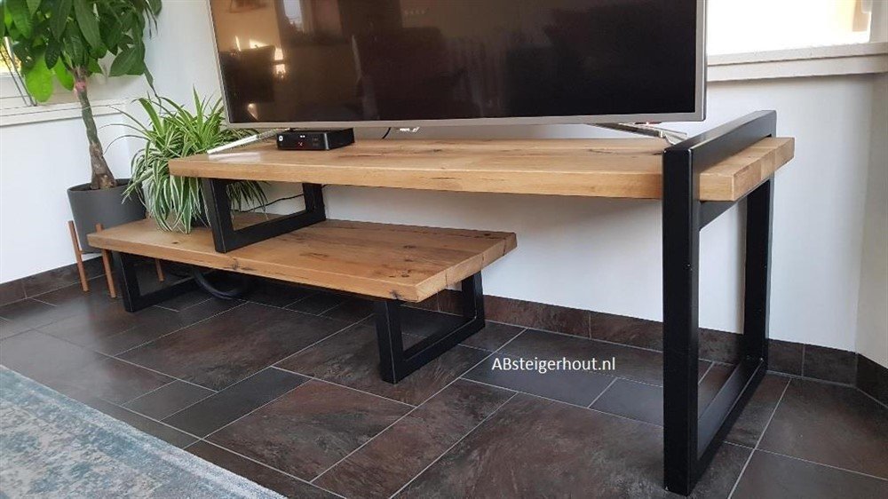 Kapstok zwart staal met eiken hout! Op maat te maken. - Afbeelding 7